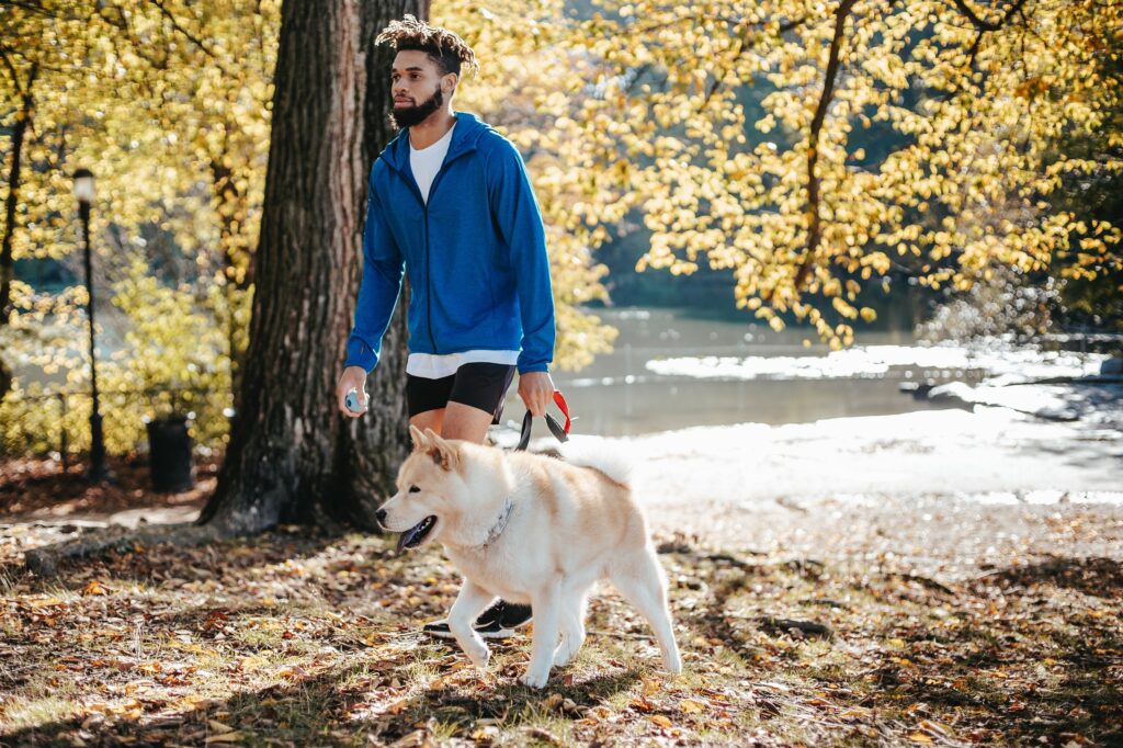 Taking your dog for a walk is an easy way to clock more steps and reach at least 5000