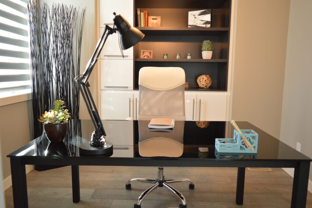 The size of your home office greatly influences where to put your desk in your home office