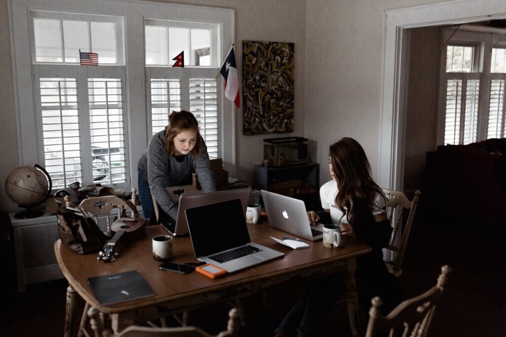 When you convert your dining room into a home office choose some multi-functional furniture