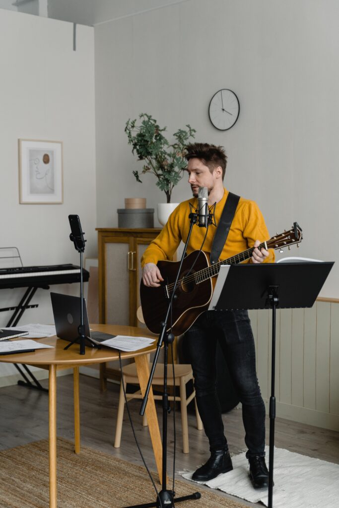 A proper setup can make teaching music from home very effective